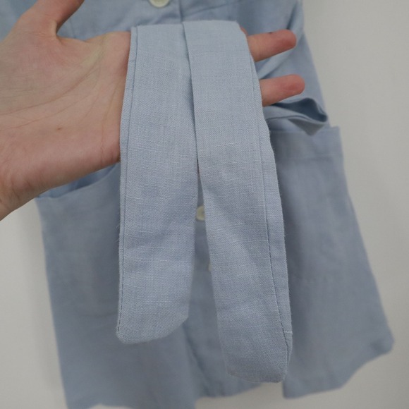 Olivaceous Linen Day Dress Womens S‎ Blue Bohemian Coastal Grandma Cottagecore - Picture 9 of 16